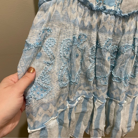 pin-up stars cruise afrika mini dress beach coverup blue and white size small - Picture 7 of 9